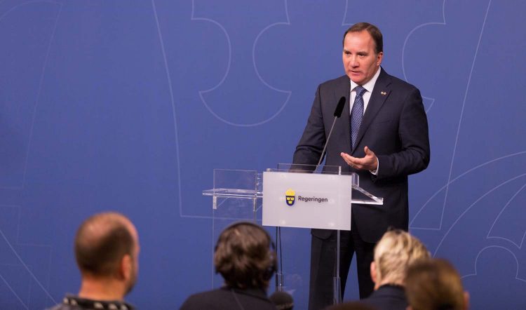 Stefan Löfven håller pressträff. Foto: Socialdemokraterna/Victor Svedberg