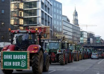Video: Tyska bönder blockerade gatorna i protest