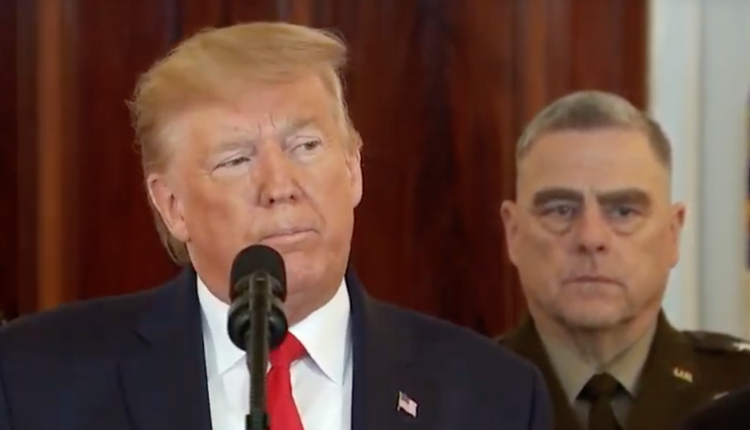 Donald Trump håller tal till nationen.