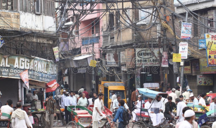 Gatubild från New Delhi.